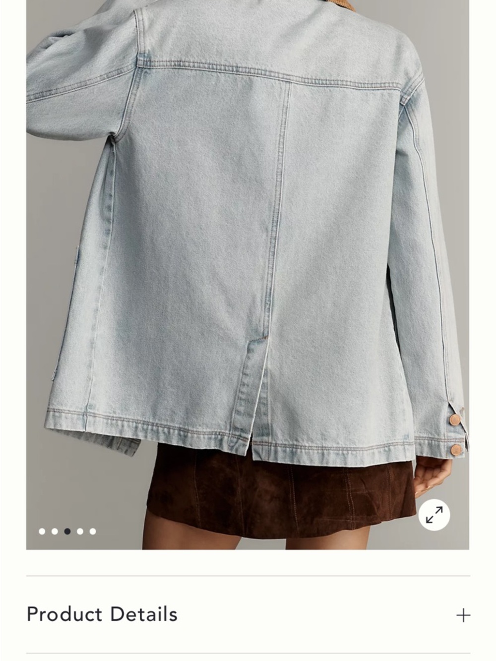 Blank NYC Light Indigo Denim barn Jacket with Button Front XS Anthropologie NWOT - Picture 5 of 9